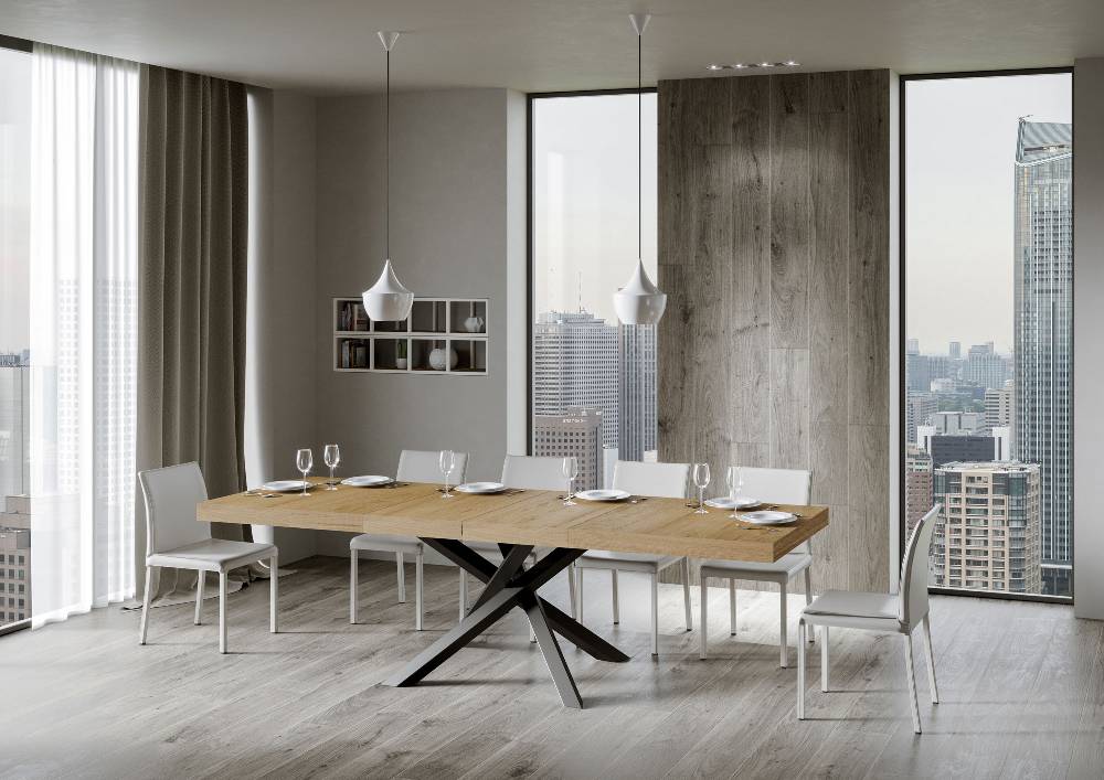 Itamoby Tavolo allungabile 90×160/264 cm Volantis Premium Quercia Natura telaio Antracite Fino Al -60%