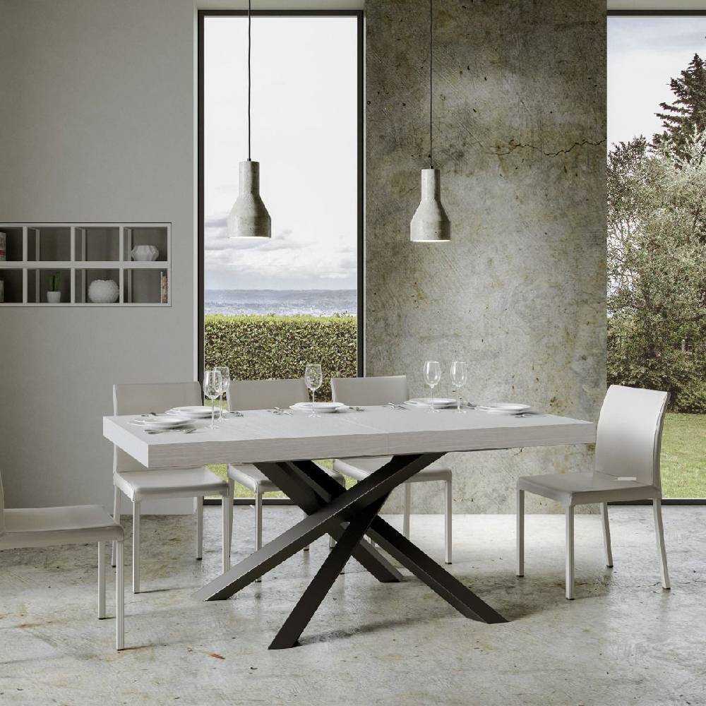 Itamoby Tavolo allungabile 90×160/264 cm Volantis Premium Bianco Frassino telaio Antracite Shopping Online