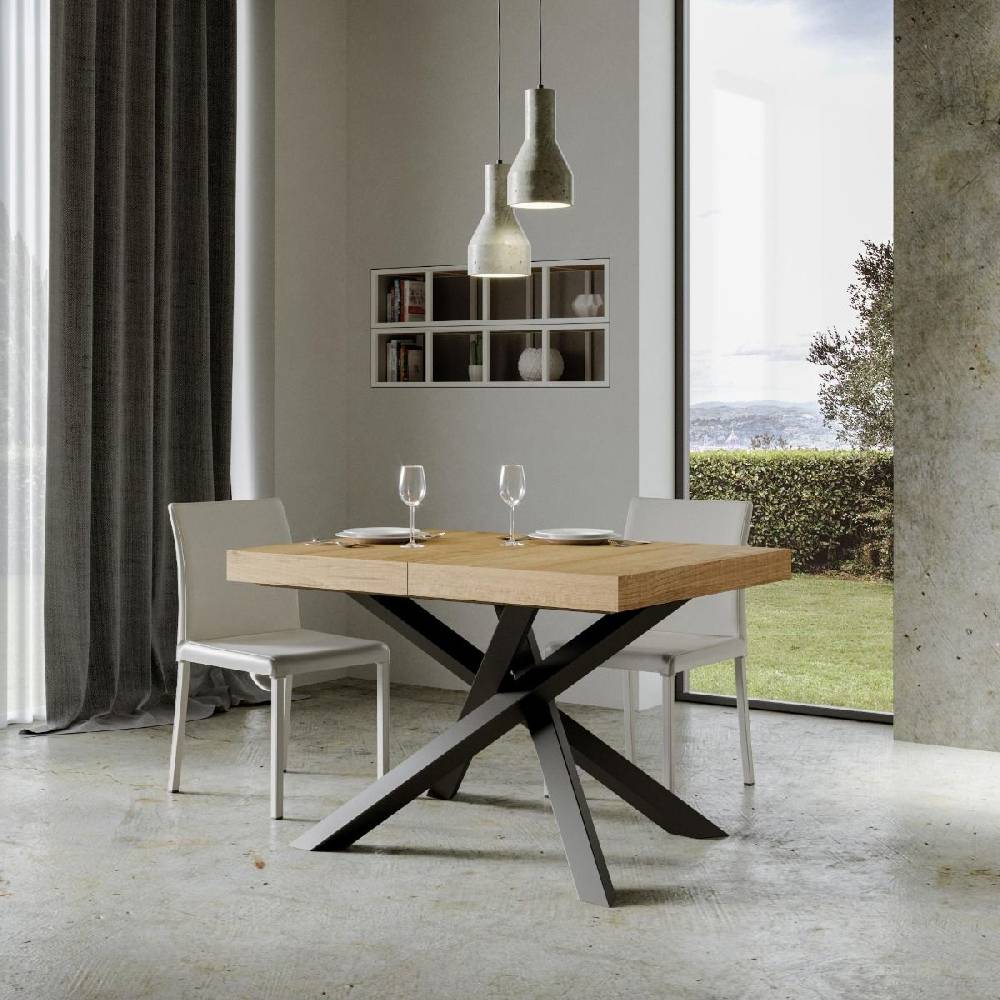 Itamoby Tavolo allungabile 90×130/234 cm Volantis Premium Quercia Natura telaio Antracite Sconto