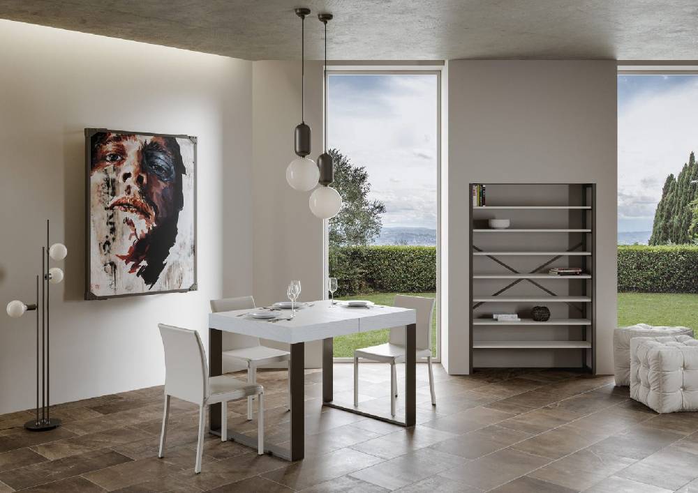 Itamoby Tavolo allungabile 90×120/224 cm Tecno Premium Bianco Frassino Vendite Flash