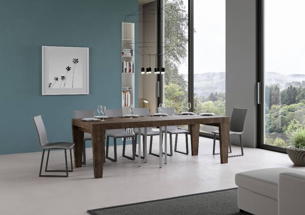 Itamoby Tavolo allungabile 90×90/246 cm Spimbo Premium Noce Smaltimento dello stoccaggio