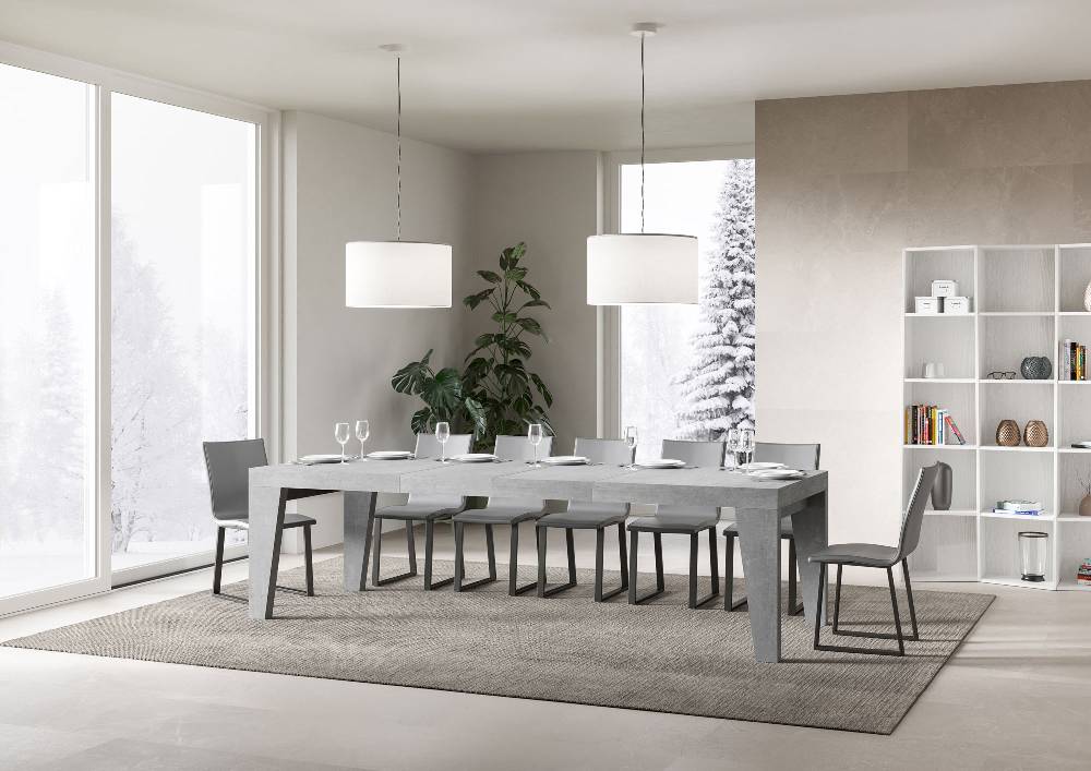 Itamoby Tavolo allungabile 90×180/284 cm Naxy Premium Cemento Offerta temporanea