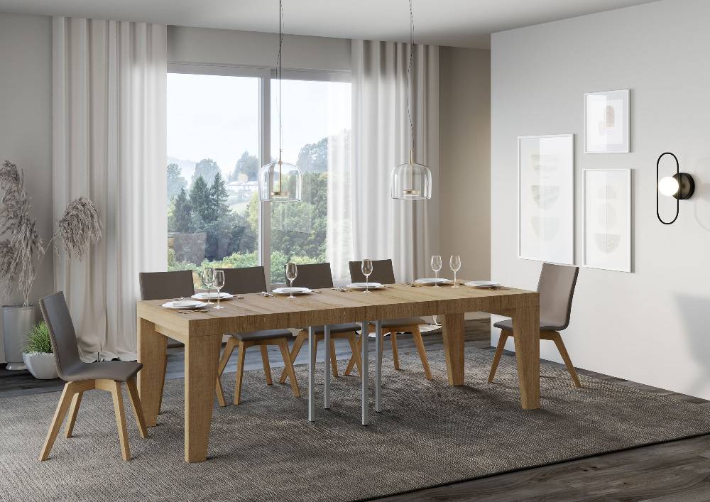 Itamoby Tavolo allungabile 90×90/246 cm Naxy Premium Quercia Natura Ultimi due giorni