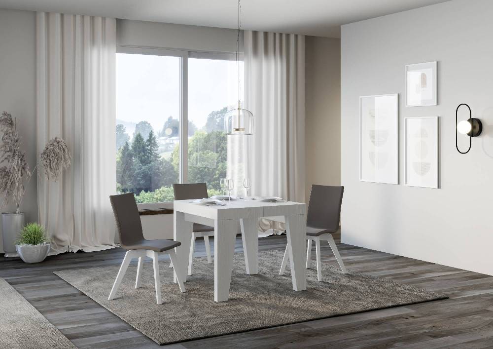 Itamoby Tavolo allungabile 90×90/246 cm Naxy Premium Bianco Frassino Ultimo giorno
