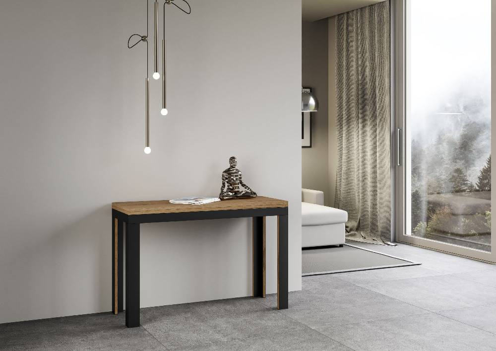 Itamoby Tavolo Linea Double Quercia Natura 120×45 aperto 120×90 gambe/telaio Antracite Only for today