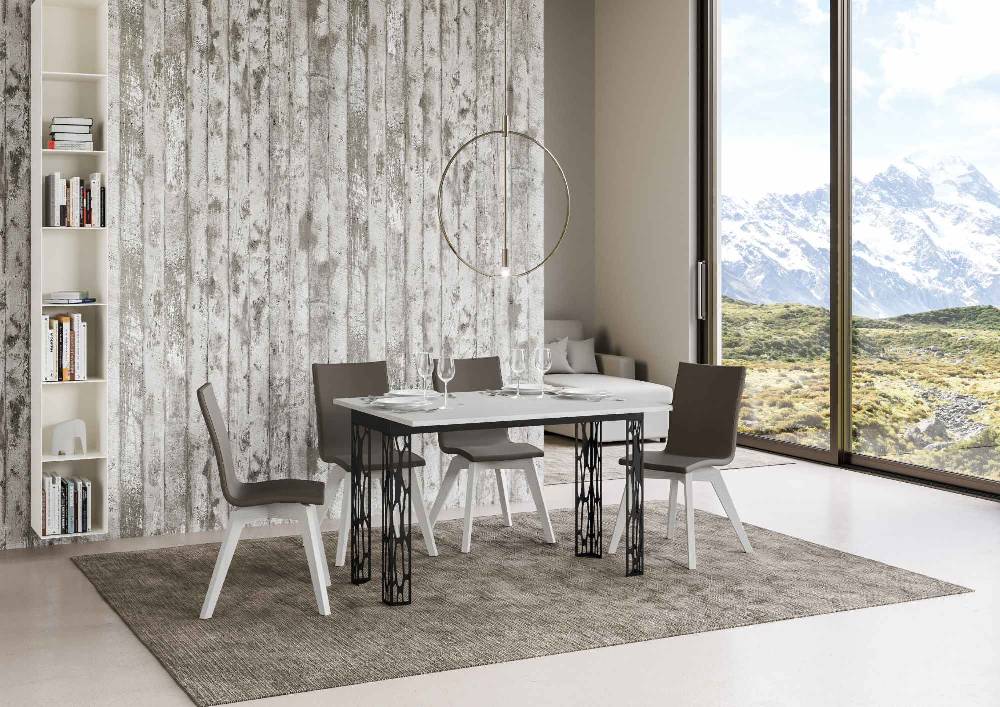 Itamoby Tavolo Ghibli Double Bianco Frassino 120×45 aperto/Allungato 120×90/200×90 gambe/telaio Antracite Qualità