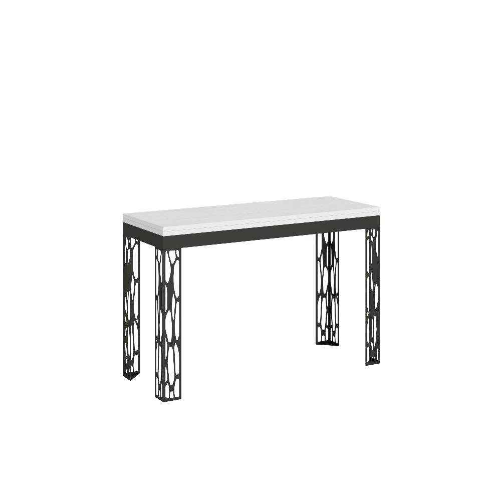 Itamoby Tavolo Ghibli Double Bianco Frassino 120×45 aperto/Allungato 120×90/200×90 gambe/telaio Antracite Qualità