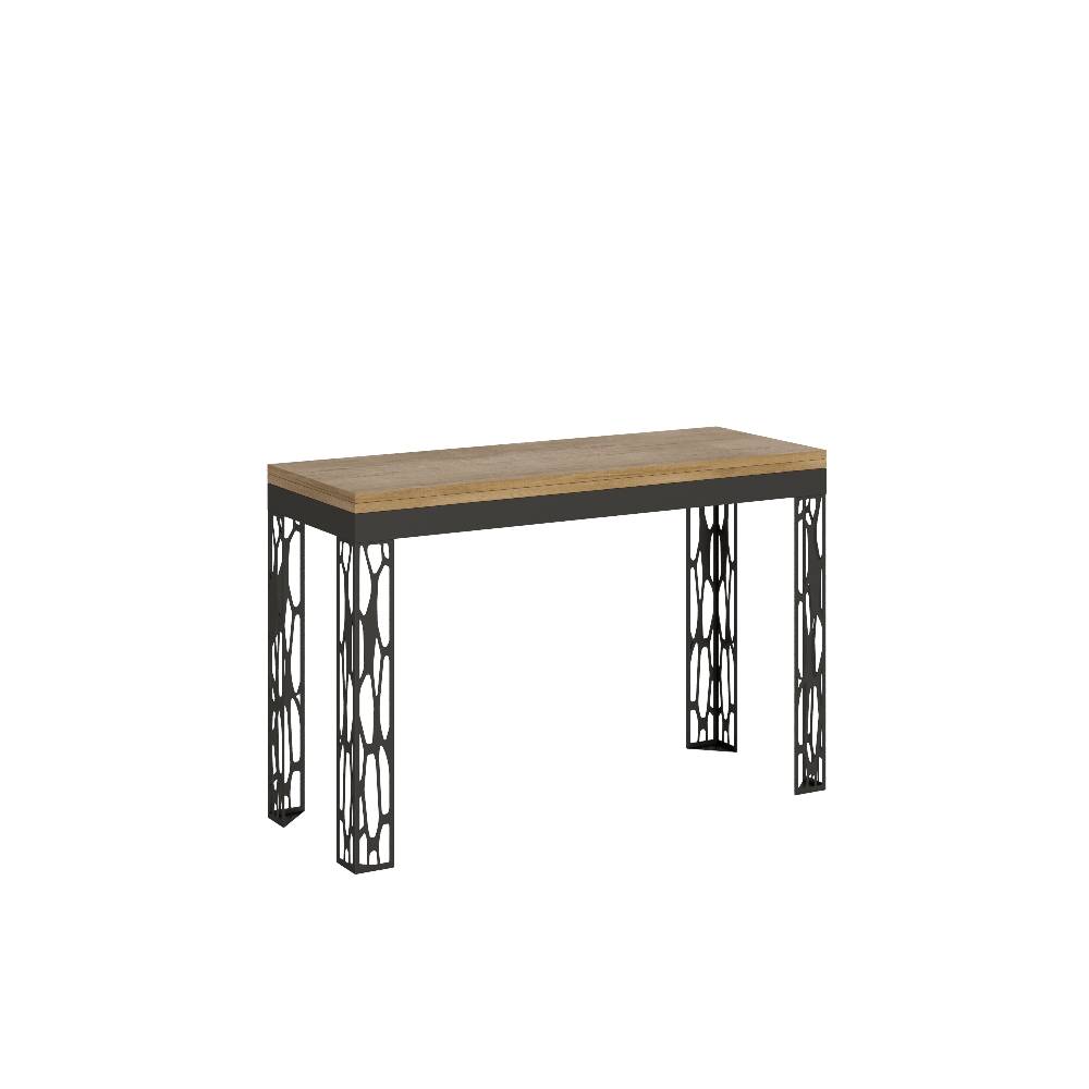 Itamoby Tavolo Ghibli Double Quercia Natura 120×45 aperto/Allungato 120×90/200×90 gambe/telaio Antracite Vendita