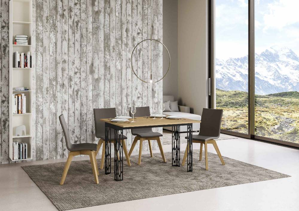 Itamoby Tavolo Ghibli Double Quercia Natura 120×45 aperto/Allungato 120×90/200×90 gambe/telaio Antracite Vendita