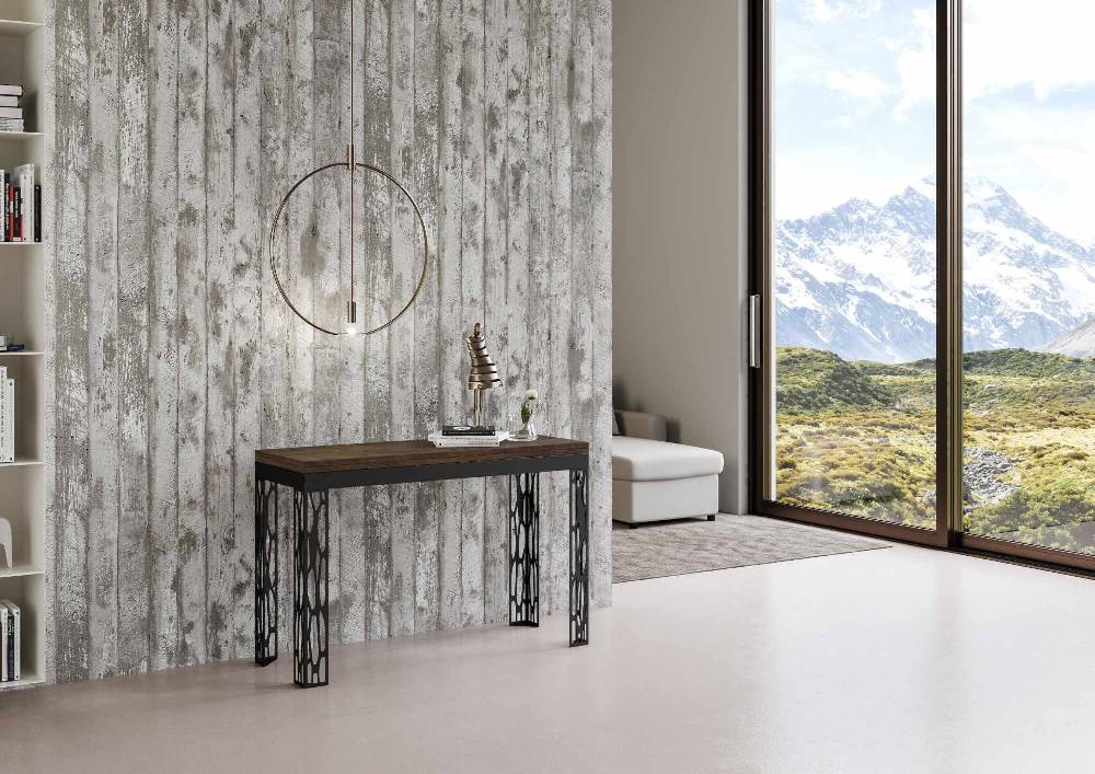Itamoby Tavolo Ghibli Double Noce 120×45 aperto 120×90 gambe/telaio Antracite Promozione