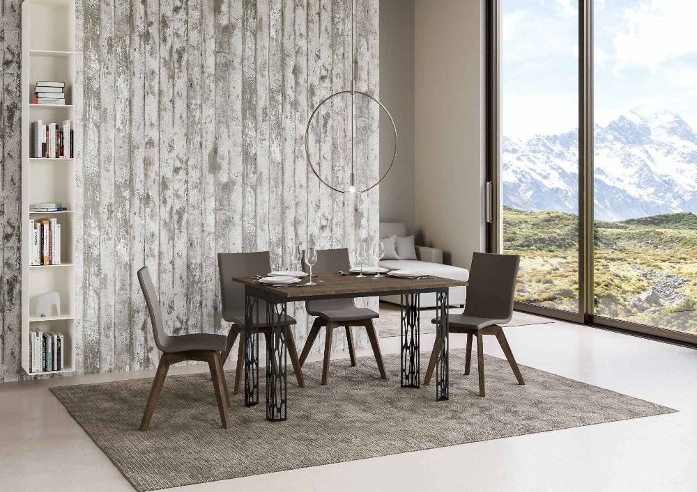 Itamoby Tavolo Ghibli Double Noce 120×45 aperto 120×90 gambe/telaio Antracite Promozione