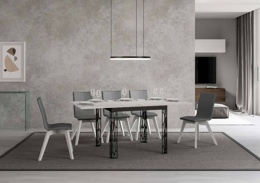 Itamoby Tavolo Ghibli Libra Bianco Frassino 90×90 allungato 90×180 telaio Antracite Acquista Ora