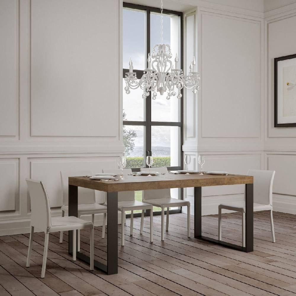 Itamoby Tavolo Tecno Premium Allungabile piano Noce 90×180 Allungato 440 telaio Antracite I Più Venduti