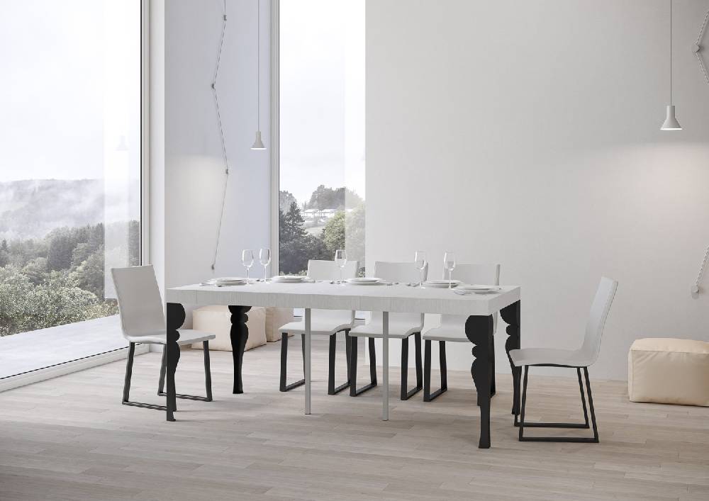 Itamoby Consolle Paxon Small Premium Bianco Frassino telaio Antracite Ritorno libero