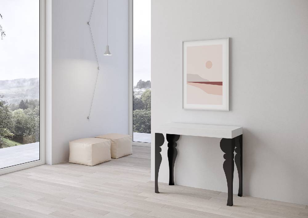 Itamoby Consolle Paxon Bianco Frassino telaio Antracite Offerta speciale della fabbrica