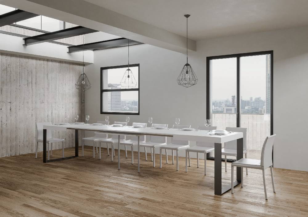 Itamoby Tavolo Tecno Allungabile piano Bianco Frassino 90×180 Allungato 440 telaio Antracite 50% di sconto con spedizione gratuita