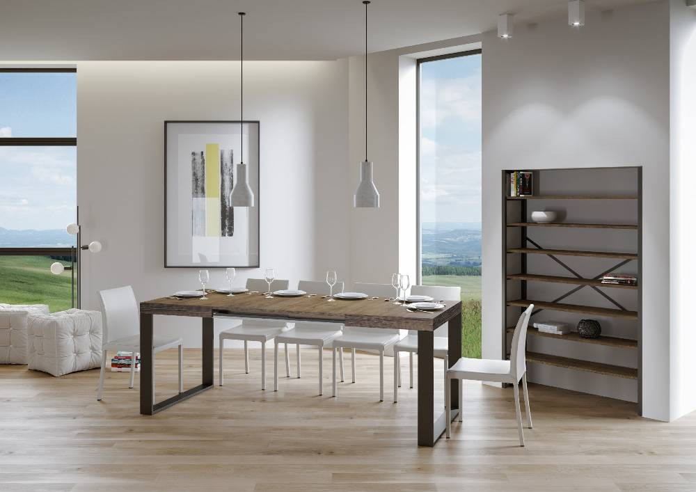 Itamoby Tavolo Tecno Allungabile piano Noce 90×130 Allungato 390 telaio Antracite Black Friday Prezzi