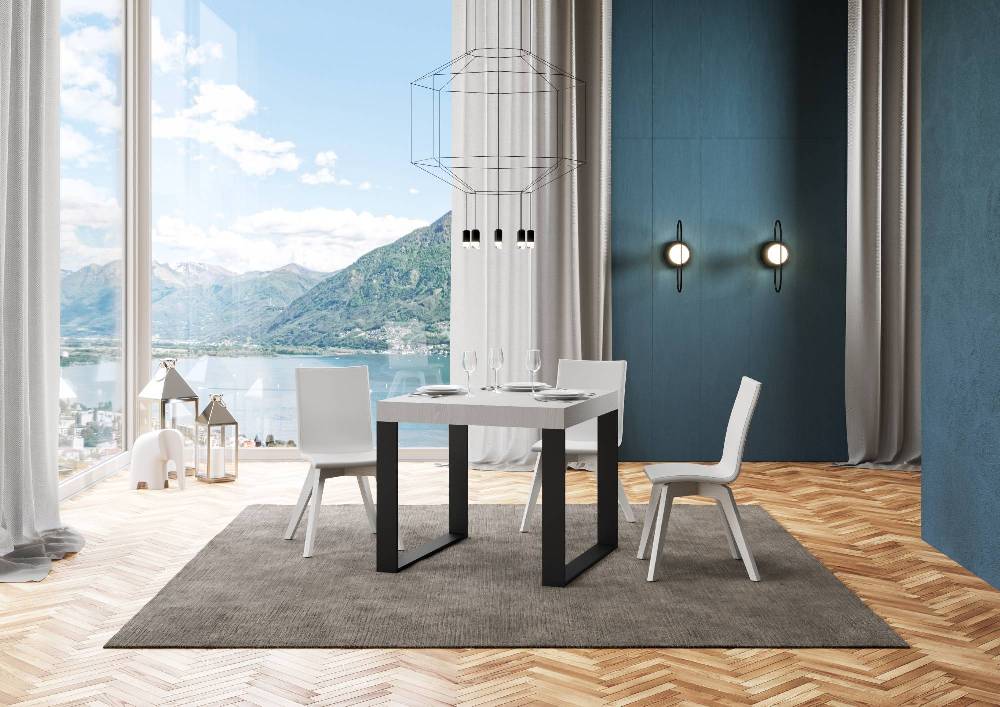 Itamoby Tavolo Tecno Allungabile piano Bianco Frassino 90×90 Allungato 246 telaio Antracite Acquista Ora