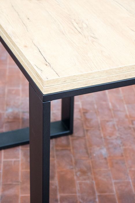 Itamoby Tavolo Tecno Libra Quercia Natura 90×90 Allungato 90×180 telaio Antracite Affare Del Giorno