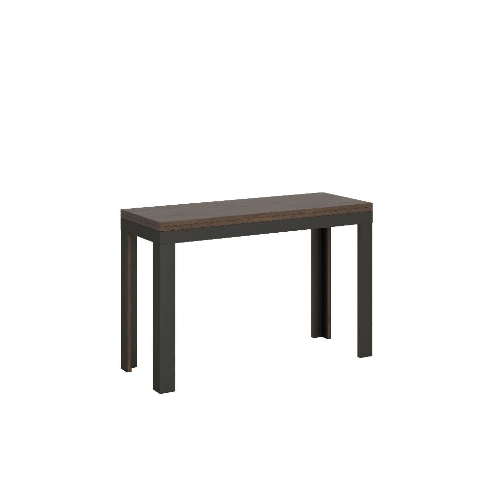 Itamoby Tavolo Linea Double Noce 120×45 aperto/Allungato 120×90/200×90 gambe/telaio Antracite
