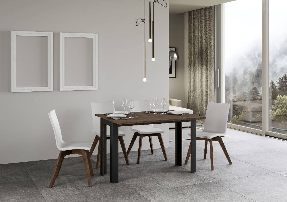 Itamoby Tavolo Linea Double Noce 120×45 aperto 120×90 gambe/telaio Antracite Presa
