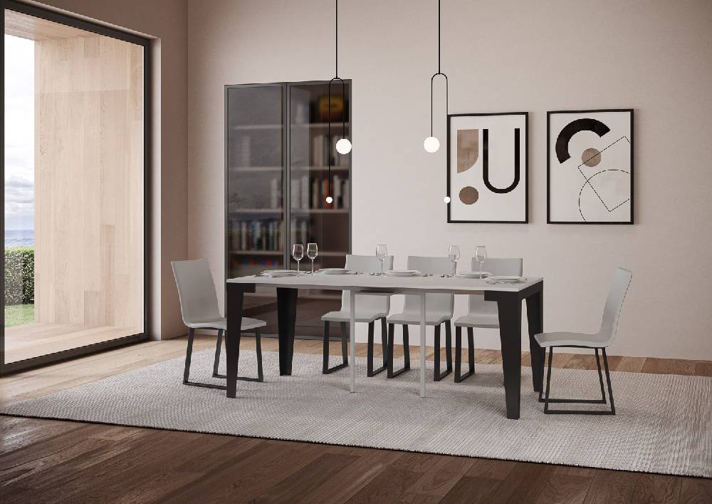 Itamoby Consolle Flame Evolution Bianco Frassino telaio Antracite Outlet