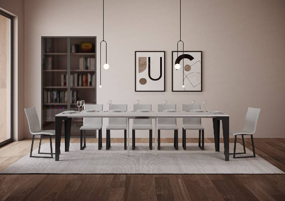 Itamoby Consolle Flame Evolution Bianco Frassino telaio Antracite Outlet