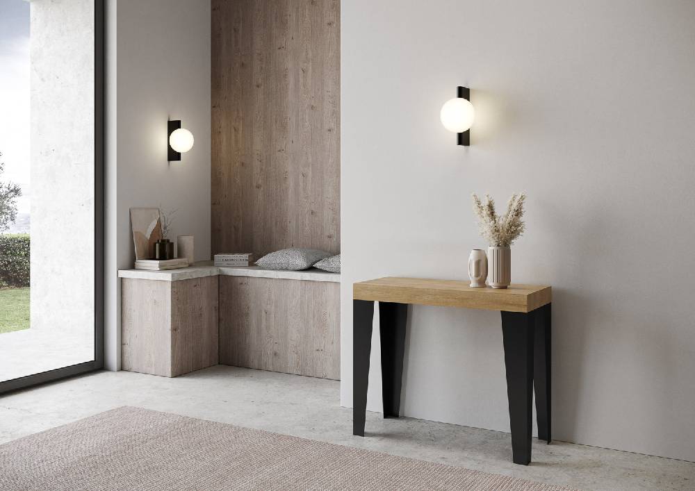 Itamoby Consolle Flame Premium Quercia Natura telaio Antracite Saldi Di Fabbrica