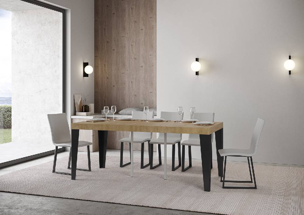 Itamoby Consolle Flame Premium Quercia Natura telaio Antracite Saldi Di Fabbrica