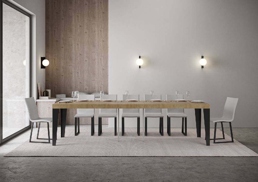 Itamoby Consolle Flame Premium Quercia Natura telaio Antracite Saldi Di Fabbrica