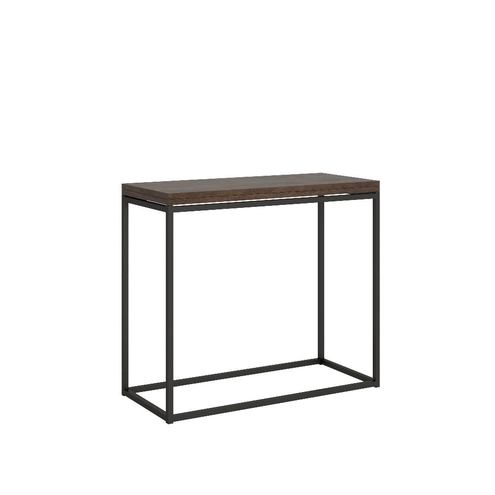 Itamoby Consolle Nordica Libra Noce 90×45 Allungato 90×90 telaio Antracite