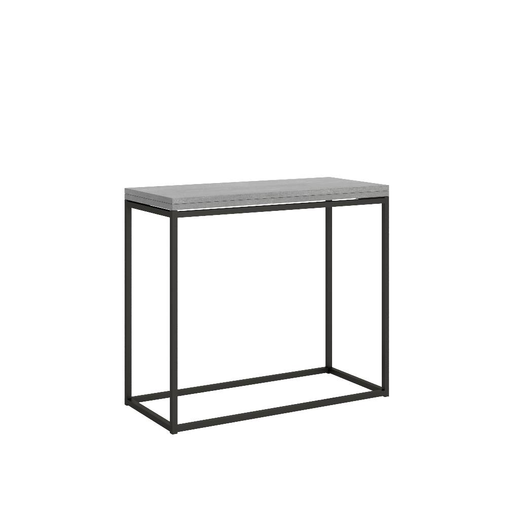 Itamoby Consolle Nordica Libra Cemento 90×45 Allungato 90×90 telaio Antracite
