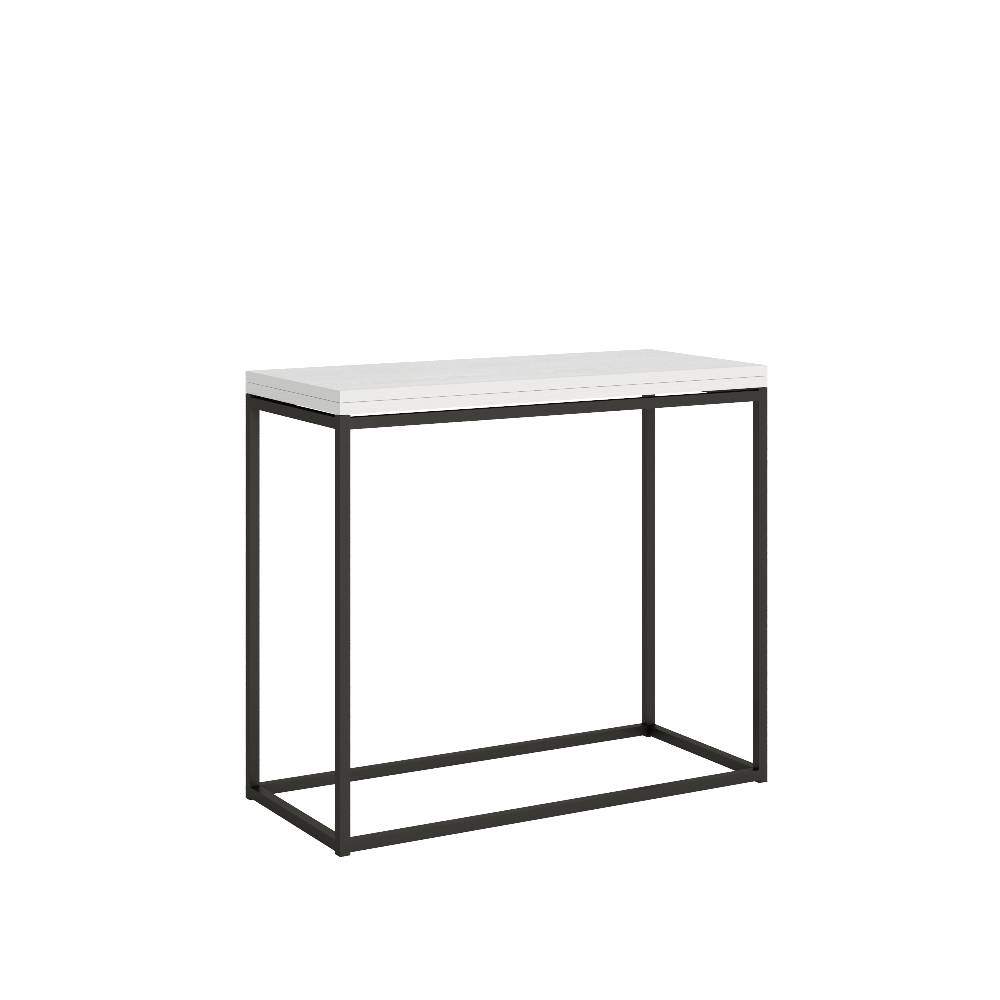 Itamoby Consolle Nordica Libra Bianco Frassino 90×45 Allungato 90×90 telaio Antracite