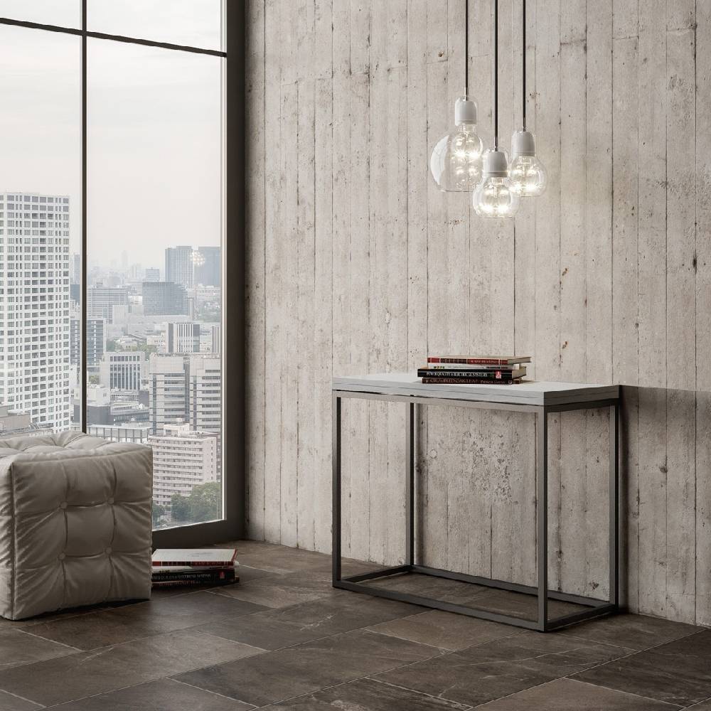Itamoby Consolle Nordica Libra Bianco Frassino 90×45 Allungato 90×90 telaio Antracite Shopping online