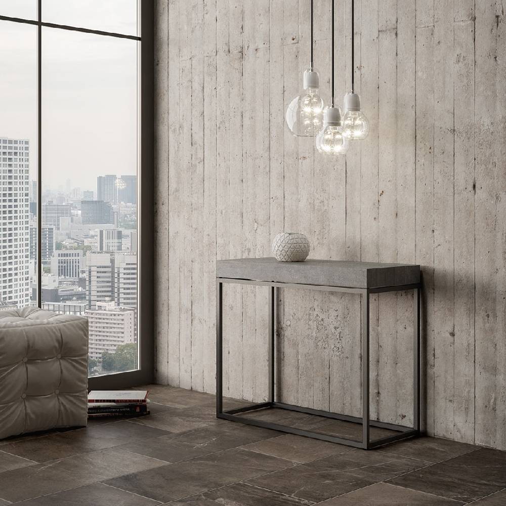 Itamoby Consolle Nordica Small Premium Cemento telaio Antracite Smaltimento dello stoccaggio