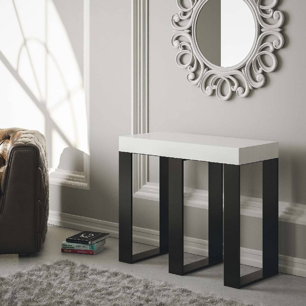 Itamoby Consolle Sintesi Bianco Frassino telaio Antracite Super Saving Price
