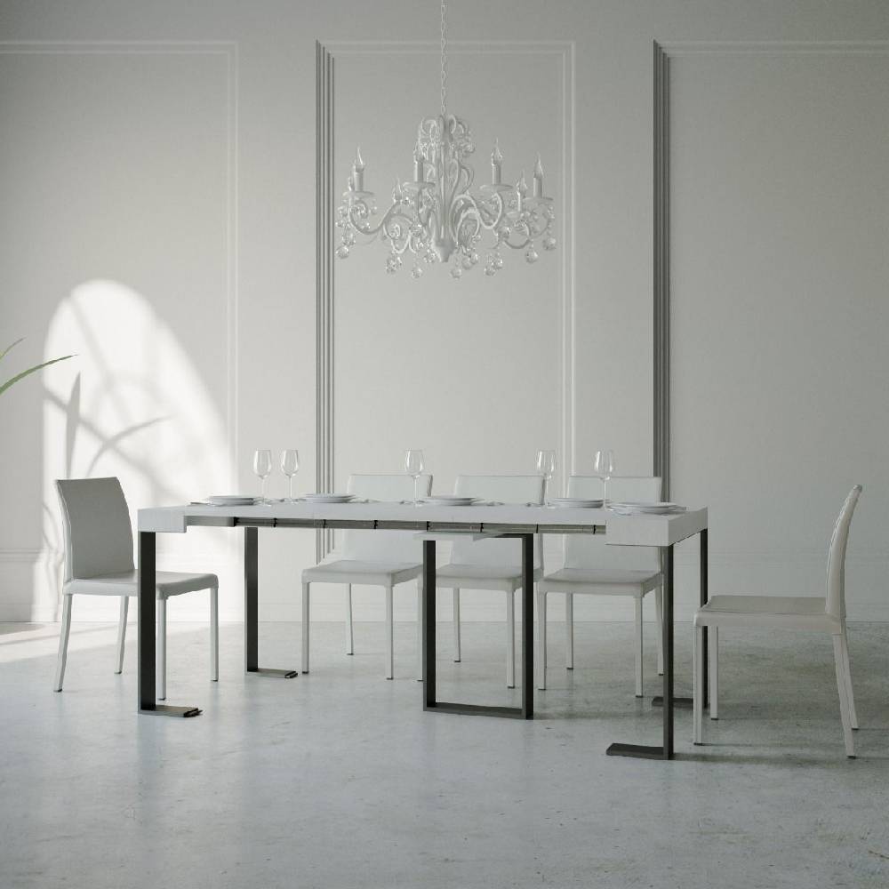 Itamoby Consolle Sintesi Bianco Frassino telaio Antracite Super Saving Price