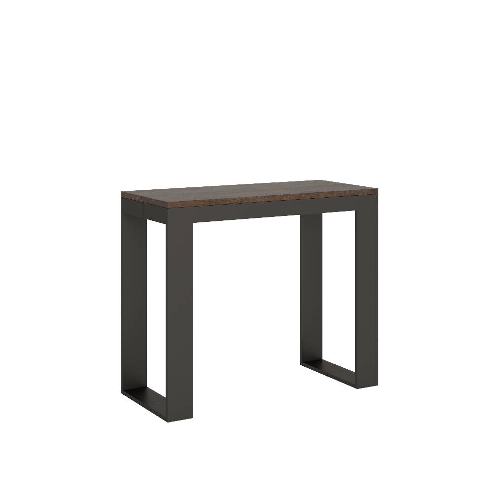 Itamoby Consolle Tecno Evolution Noce 90×40 Allungato 90×300 telaio Antracite Sostegno trimestrale