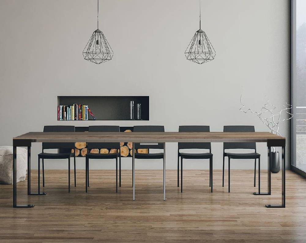 Itamoby Consolle Tecno Evolution Quercia Natura 90×40 Allungato 90×300 telaio Antracite Discount Store per i nuovi prodotti