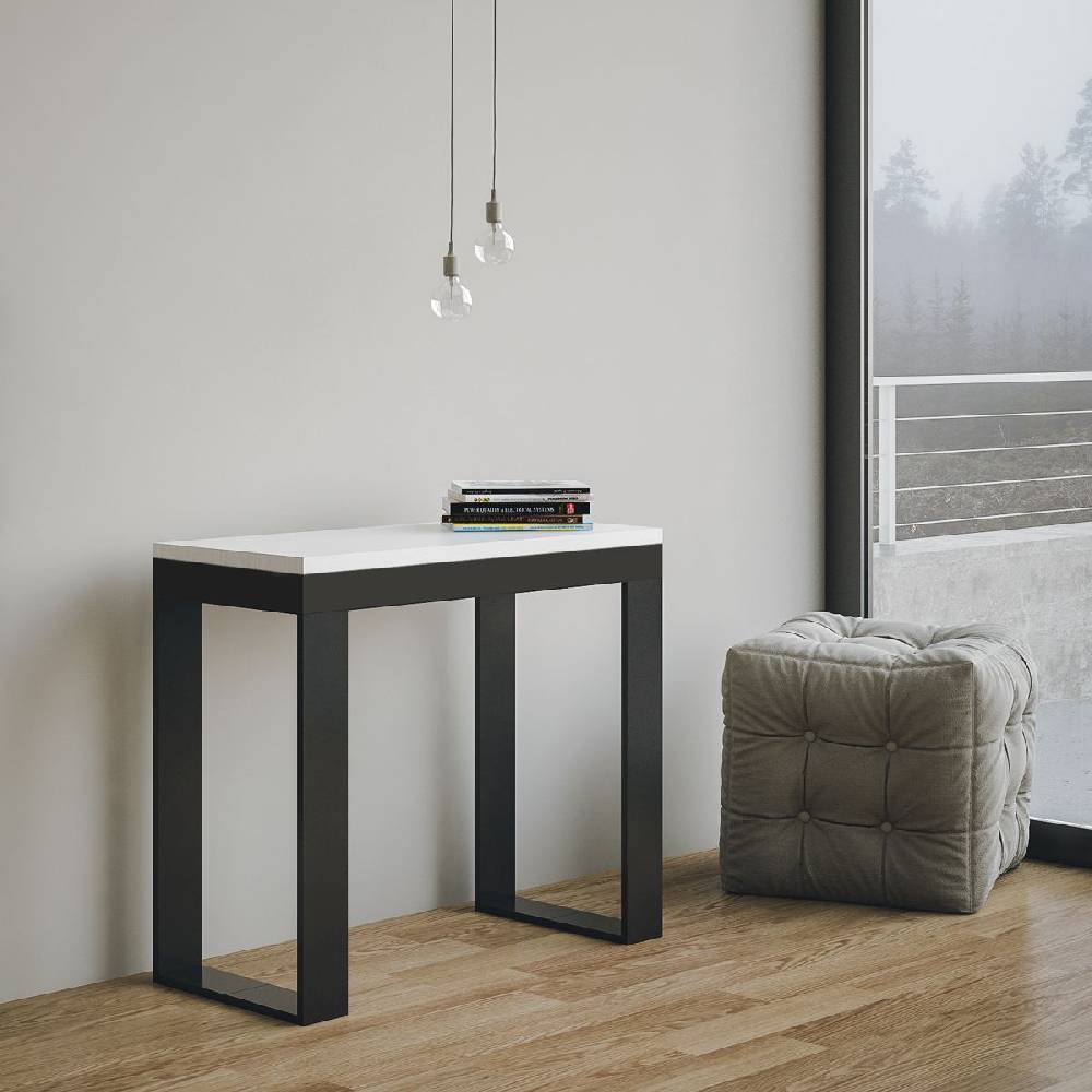 Itamoby Consolle Tecno Evolution Bianco Frassino 90×40 Allungato 90×300 telaio Antracite Solo un giorno rimasto