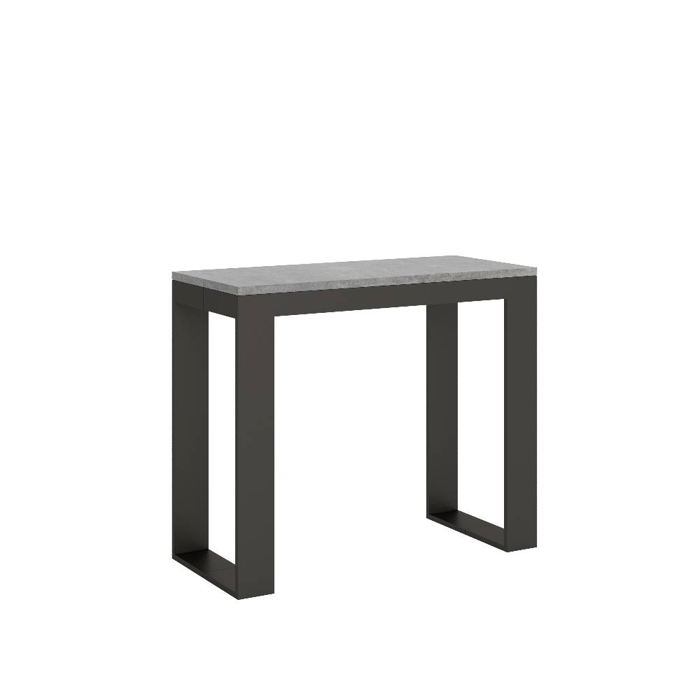 Itamoby Consolle Tecno Evolution Small Cemento 90×40 Allungato 90×196 telaio Antracite