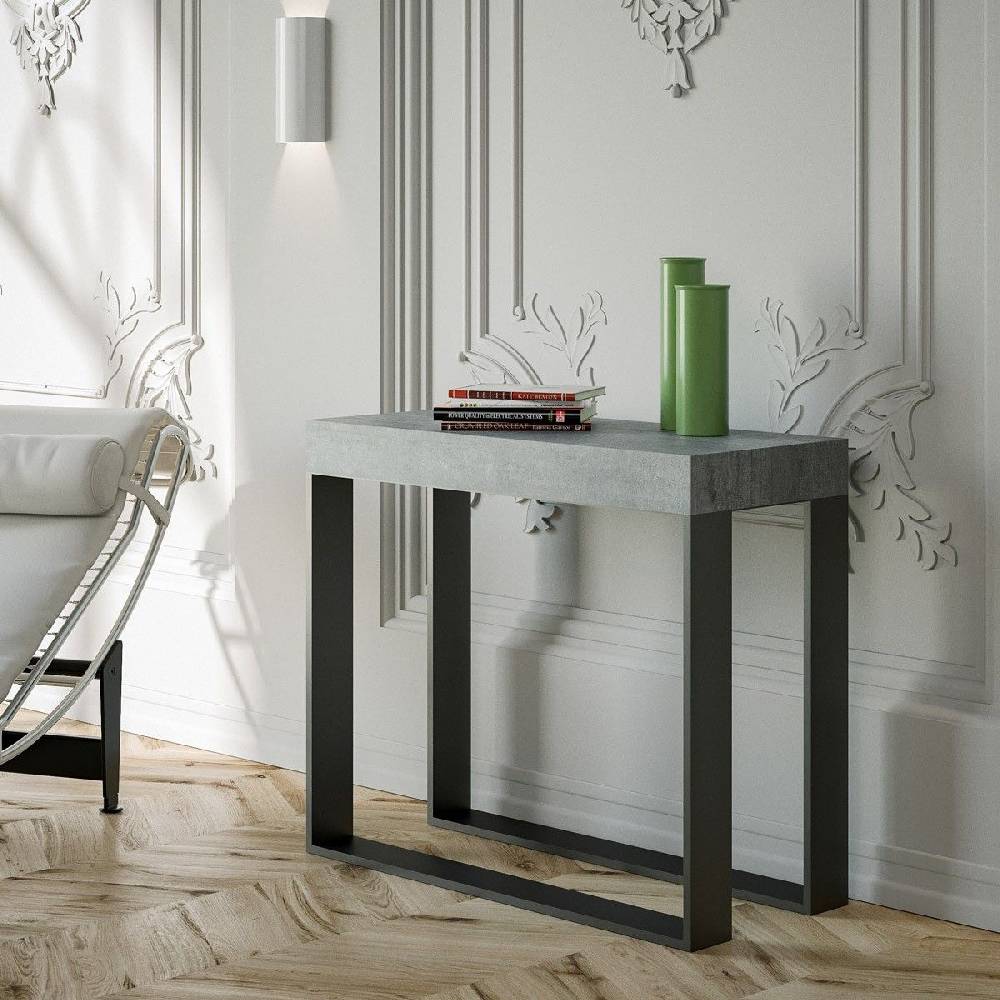 Itamoby Consolle Elettra Premium Cemento telaio Antracite Italia