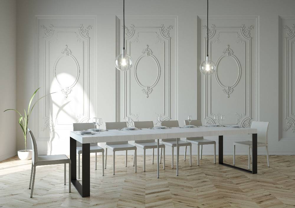Itamoby Consolle Elettra Premium Bianco Frassino telaio Antracite In Linea