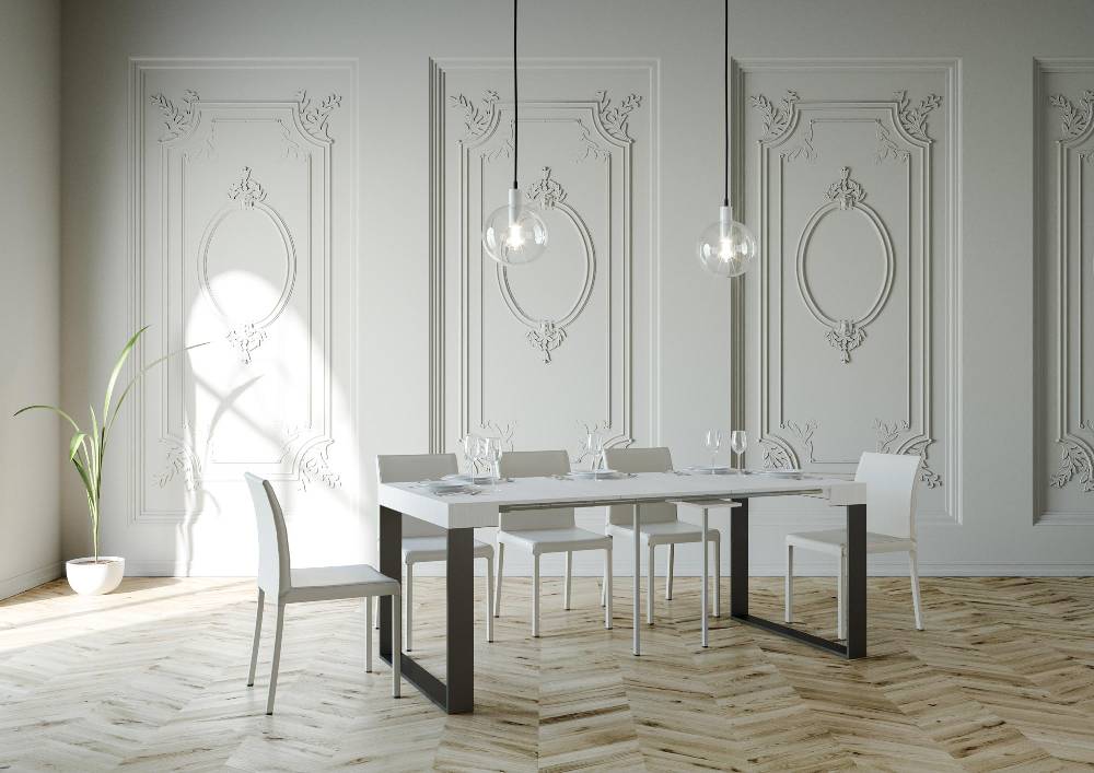Itamoby Consolle Elettra Small Bianco Frassino telaio Antracite Prezzo Ridotto