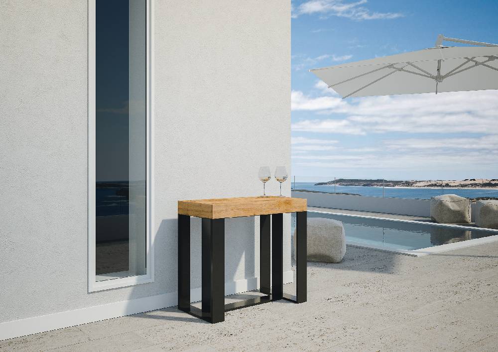 Itamoby Consolle Futura Premium Abete Tinto telaio Antracite Sottocosto