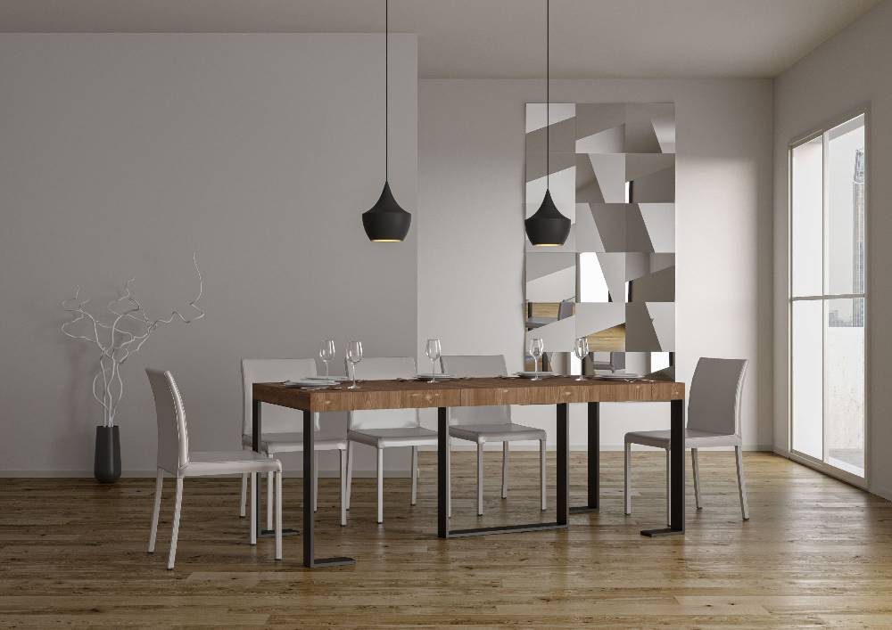 Itamoby Consolle Futura Premium Abete Tinto telaio Antracite Sottocosto