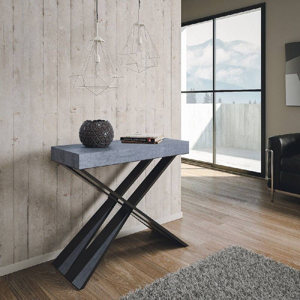 Itamoby Consolle Diago Premium Cemento telaio Antracite Smaltimento dello stoccaggio