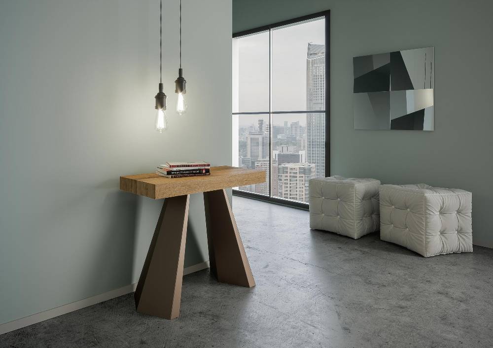 Itamoby Consolle Diamante Small Premium Quercia Natura telaio orso Sostegno trimestrale
