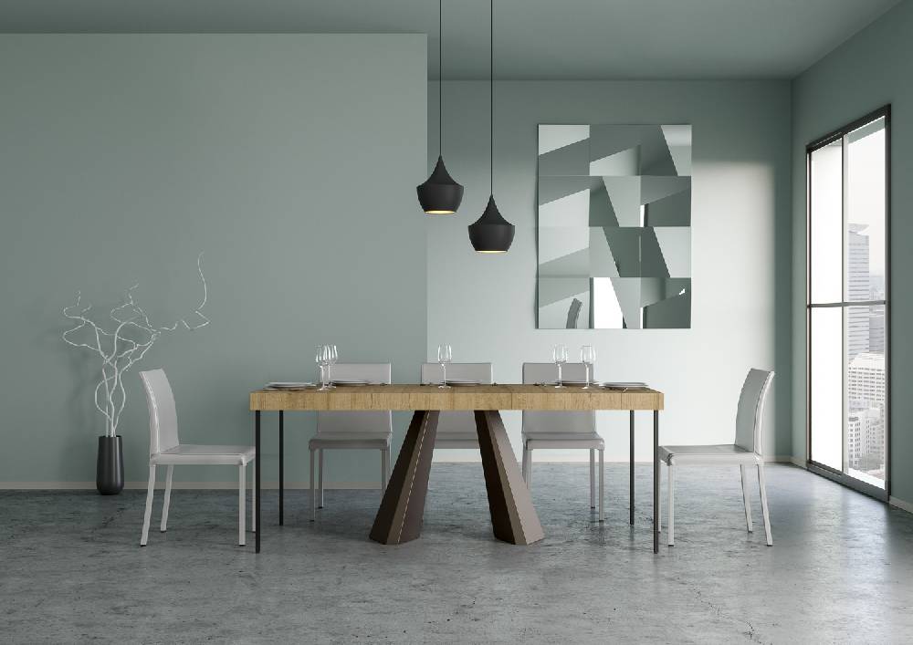 Itamoby Consolle Diamante Small Premium Quercia Natura telaio orso Sostegno trimestrale