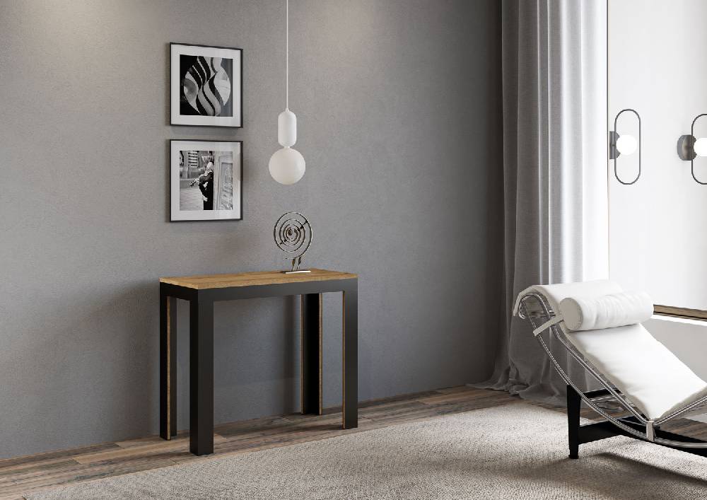 Itamoby Consolle Linea Evolution Quercia Natura gambe Antracite Duty-free